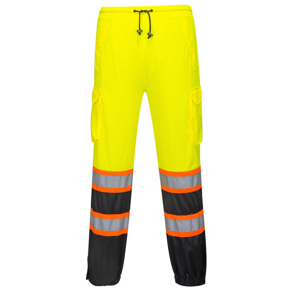 US388-Yellow/Black.  Two-Tone Mesh Overpants.  Live Chat for Bulk Discounts