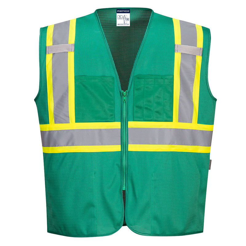 US391-Bottle Green.  Iona Plus Mesh Vest.  Live Chat for Bulk Discounts