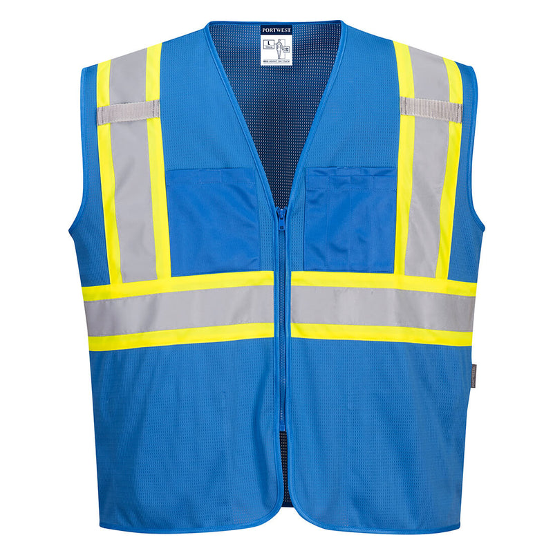 US391-Royal Blue.  Iona Plus Mesh Vest.  Live Chat for Bulk Discounts