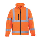 US428-Orange.  Hi-Vis Softshell Jacket (3L).  Live Chat for Bulk Discounts