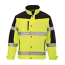 US429-Yellow/Black.  Two-Tone Softshell Jacket (3L).  Live Chat for Bulk Discounts