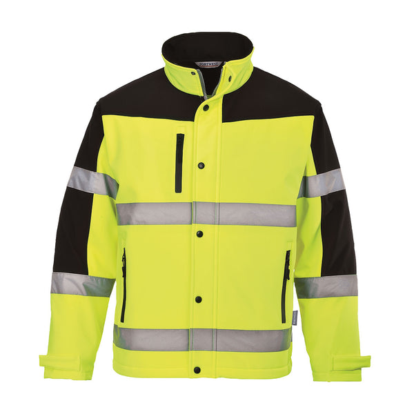 US429-Yellow/Black.  Two-Tone Softshell Jacket (3L).  Live Chat for Bulk Discounts