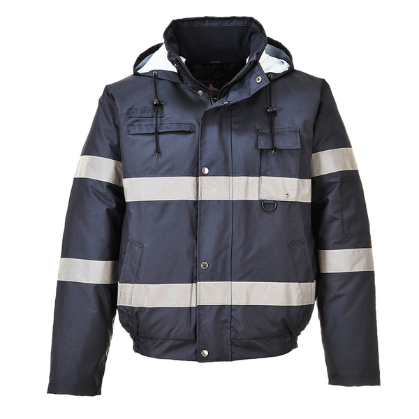 US434-Navy.  Iona Lite Bomber Jacket.  Live Chat for Bulk Discounts