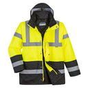 US466-Yellow/Black.  Hi-Vis Contrast Traffic Jacket.  Live Chat for Bulk Discounts