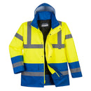 US466-Yellow/Royal.  Hi-Vis Contrast Traffic Jacket.  Live Chat for Bulk Discounts