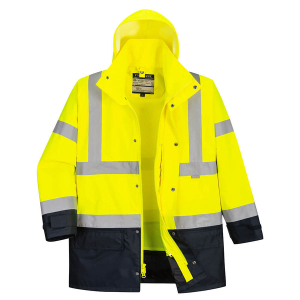 US768-Yellow/Navy.  Hi-Vis Executive 5-in-1 Jacket.  Live Chat for Bulk Discounts