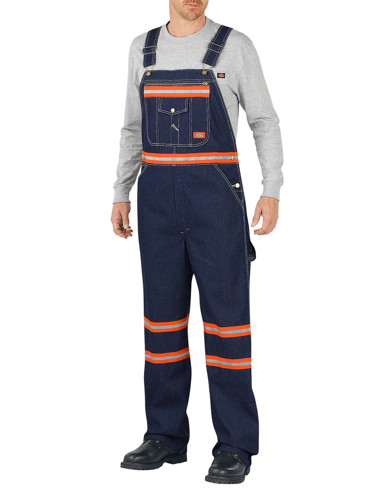 Dickies [VB501] Men's Enhanced Visibility Denim Bib Overall. Live Chat For Bulk Discounts.