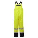 GSS Safety [6805] Hi Vis Class E Premium Waterproof Bib Safety Rain Pants  - Lime. Live Chat for Bulk Discounts.