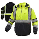 GSS Safety [7511] Class 3 Hi Vis ONYX Full Zip Hooded Sweatshirt w/Segment Tape. Live Chat for Bulk Discounts.